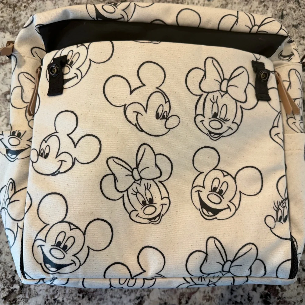 Petunia Pickle Bottom Mickey & Minnie Cream Canvas Baby Bag